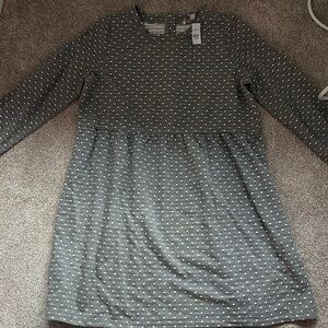 Grey and White Polka Dot Loft Dress